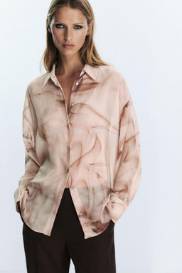 TIE-DYE PRINT COTTON GAUZE BLOUSE - Zara фото 2