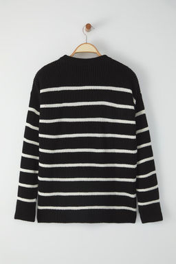 TRENDYOL MAN Vizon Casual Oversize Bisiklet Yaka Cizgili Triko Kazak TMNAW23KZ00285 - Trendyolmilla фото 46