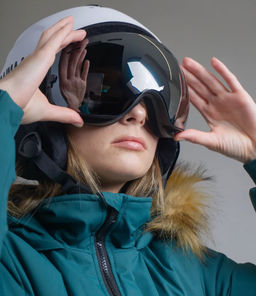 Горнолыжная маска - лыжные очки, серебро