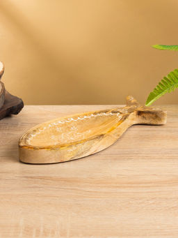 Блюдо в форме рыбки «Пряник», 25.5×10×2 см, дерево манго