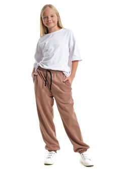 Спортивные брюки трикотажные 22-7999 коричневый - Mini maxi фото 4