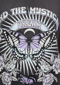 Kelebek Bask?l? Antrasit Tisort - Mavi фото 6