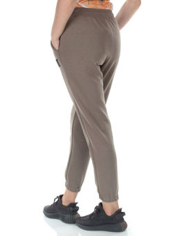 E752 GRAY/BEIGE Брюки спортивные утепленные женские (хлопок 95%, полиэстер 5%)