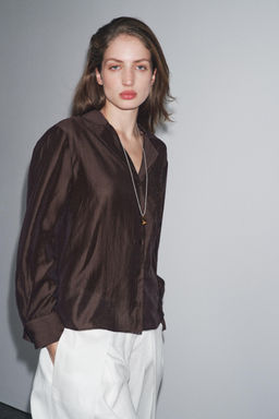 ZW COLLECTION EMBROIDERED POCKET SHIRT - Zara фото 2