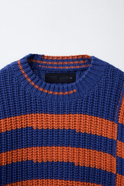 STRIPED CHUNKY KNIT SWEATER - Zara фото 3