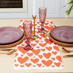 Дорожка на стол Этель Red hearts 30х70см, 100% хлопок, саржа 190 г/м2  фото 4