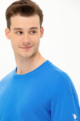 Erkek Saks Oversize Bisiklet Yaka Ti__rt