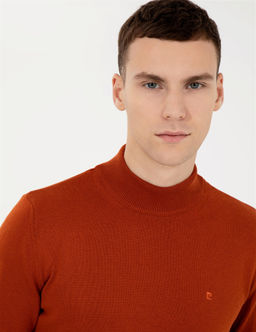 Bak_r Slim Fit Yar_m Bal_k__ Yaka Basic Triko Kazak