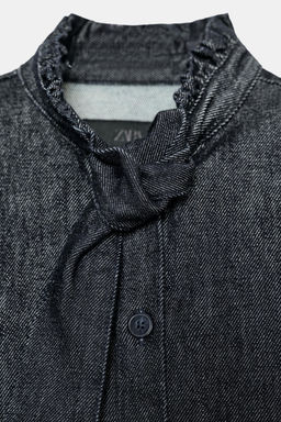 ZW COLLECTION DENIM SHIRT WITH BOW - Zara фото 7