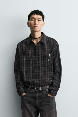 TEXTURED CHECK SHIRT - Zara фото 2
