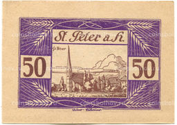 Банкнота 50 геллеров 1920 года Австрия Санкт-Петер-на-Вимберге (нотгельд)