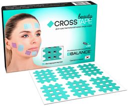 Кросс тейпы для лица CROSS TAPE BEAUTY 2,8 см х 3,6 см размер B цвет мята
