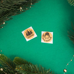 Наклейки новогодние в рулоне Christmas, для декора и подарков, 500 шт., 2.5?2.5 см - UPAK LAND фото 4