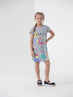 CRB wear/CSKG 63092-11-314 Платье для девочки,светло-серый меланж/Ex.Cherubino