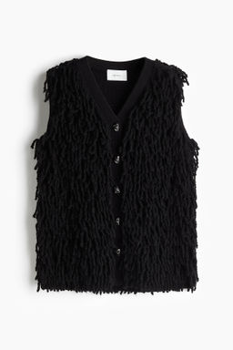 Sueter sin mangas en mezcla de lana con flecos - H&m фото 7