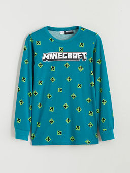 Minecraft Bask?l? Erkek ?ocuk Pijama Tak?m?