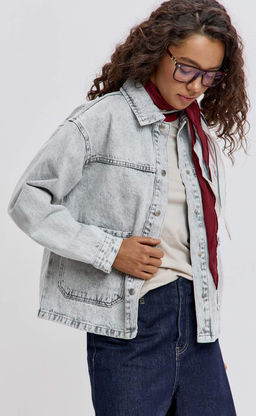 Куртка джинсовая Fine Joyce F612-1259 серый хлопок фото 3