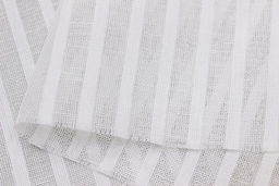 Полулен декоративный Сетка в узкую полоску цв.белый, ш.2.6м, лен-44%, хлопок-56%, 105гр/м.кв - Купава фото 4