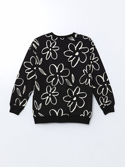 Bisiklet Yaka ?i?ekli K?z ?ocuk Sweatshirt - Waikiki фото 2