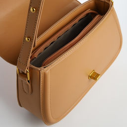 Сумка женская мессенджер TEXTURA на клапане, 23×6×13 см, тёмно-бежевая