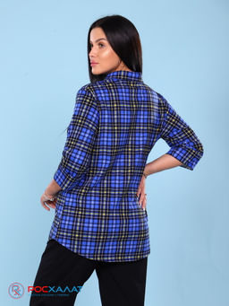 Женская трикотажная рубашка т.синий КР-02 (3)