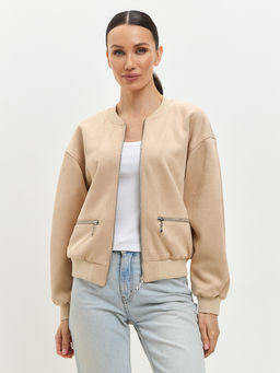 Бомбер из замши бежевый - Tantino фото 3