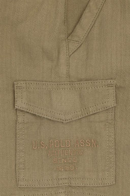 Тканые шорты темно-хаки для мальчиков Неожиданная скидка в корзине - U.s. polo assn фото 4
