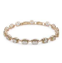 Султанит, браслет Джейни, покрытие под золото, длина 17.5см