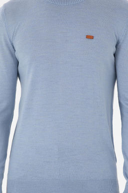 Erkek Slim Fit Bisiklet Yaka A__k Mavi Melanj Kazak - U.s. polo assn фото 6