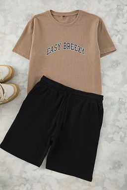 TRENDYOL MAN Gri Regular Fit Slogan Bask?l? Waffle Orme Sortlu Pijama Tak?m? TMNSS25PT00008 - Trendyolmilla фото 10