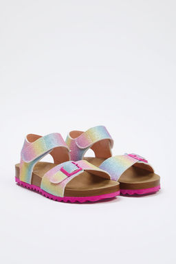 Trendyol Shoes Pembe Simli Toka Detayl? C?rt Bantl? K?z Cocuk Kids Sandalet TAKSS25SD00028