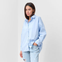 Рубашка женская MIST: Classic Collection, размер 46, голубая