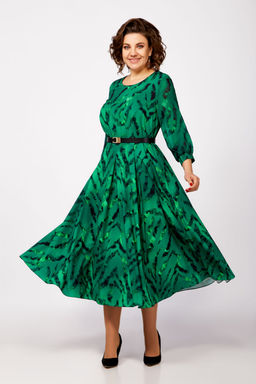 Платье Swallow 806.1 малахит/черный принт розы фото 2
