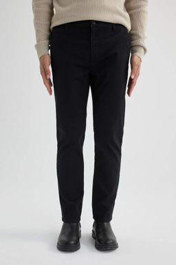 Брюки-чиносы прямого кроя из габардина с карманом на молнии и парусиновой тканью стандартного кроя - Defacto фото 9