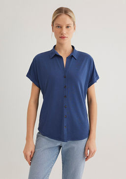 Lux Touch TENCEL TM Mavi Modal Gomlek  фото 4