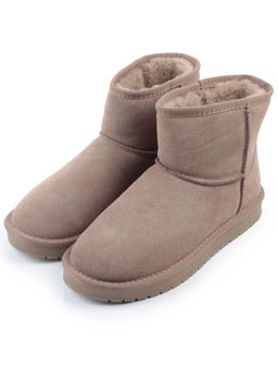 04-PF5854-4 GRAY/BEIGE Угги женские (натуральная замша, 100% шерсть)