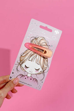 Заколка для волос зажим, арт. 71794 / 10 РОЗОВЫЙ ГРАДИЕНТ (в наборе: 1шт., 6,7 см, черный металл, полиметилметакрилат, цвет: розовый, подложка из мелованного картона + ПЭТ-пакет с европодвесом)