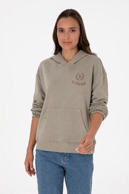 Kad_n A__k Haki Sweatshirt Sepette S_rpriz _ndirim