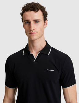 Siyah Slim Fit %100 Pamuk Apa_ Yaka Ti__rt