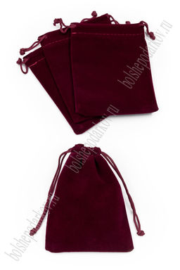 Мешочек бархатный 9*12 см (20 шт) SF-7581, бордовый