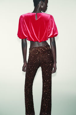 VELVET BALLOON TOP - Zara фото 5