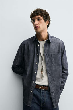 REGULAR FIT BUTTON-DOWN SHIRT - Zara фото 6