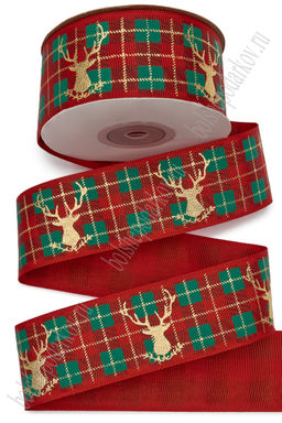 Лента репсовая 4 см*20 ярд "Новогодняя" SF-7332, №4