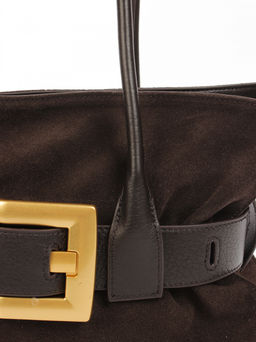 LACCOMA сумка АМ2409-Ф-шоколадный натуральная замша кожа