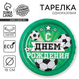 Цена за 10 шт. Тарелка одноразовая бумажная «Мячи»