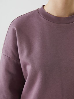Bisiklet Yaka Oversize Kad?n Kal?n Sweatshirt Tunik