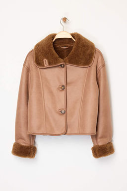 Camel Oversize Kal?p Pelus Detayl? Suet Mont TWOAW26MO00073