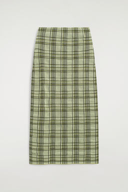 FALDA MIDI DE ALGOD?N JACQUARD A CUADROS