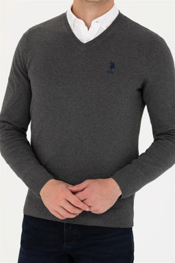 U. S. Polo Assn / Мужской базовый свитер антрацитового меланжа - U.s. polo assn фото 13