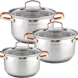 40457 Набор кастрюль 2л+2,8л+3,8л нерж/ст с зол.ручками MB(х4)